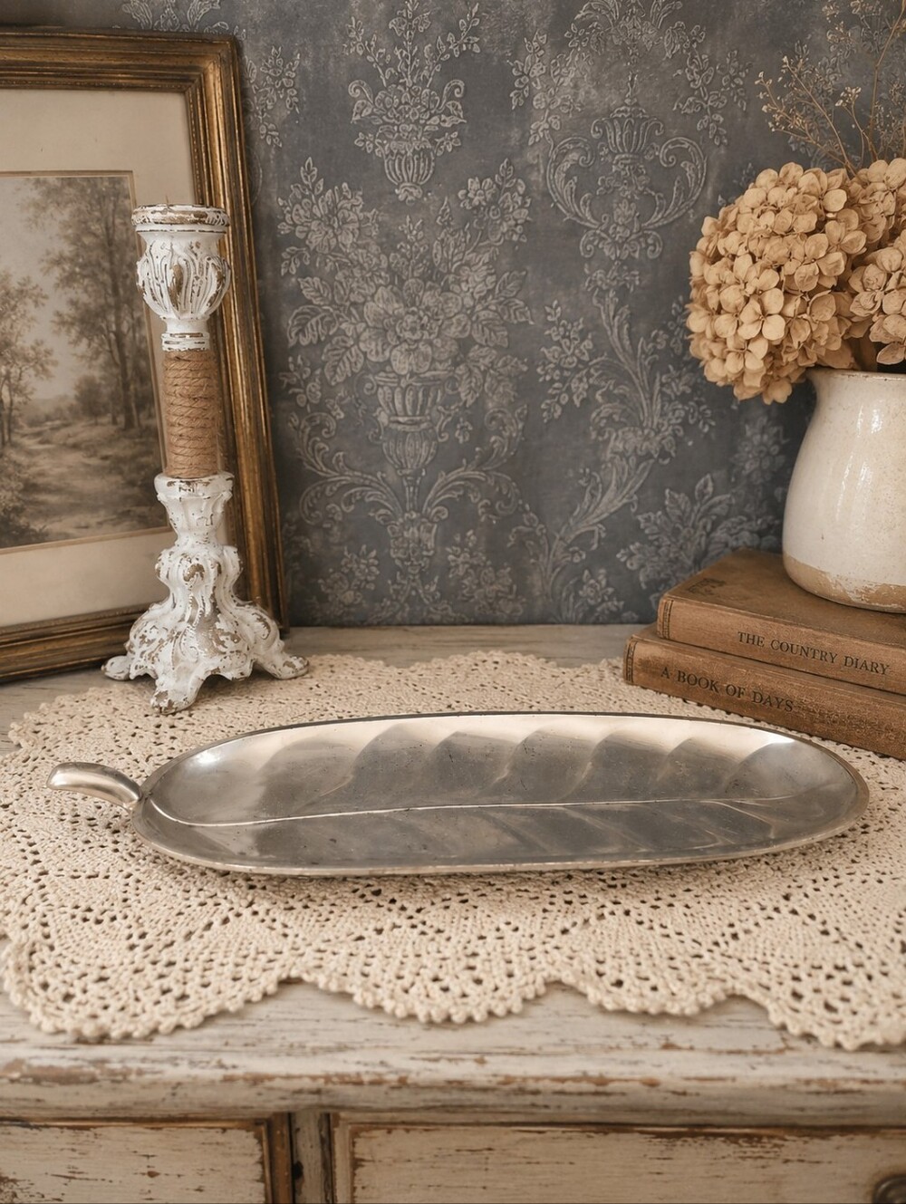 Vintage Silverplate Leaf Catchall Tray Dish